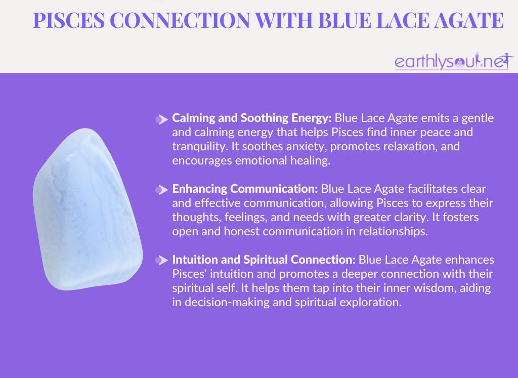 Blue lace agate for pisces: calming energy, enhanced communication, and intuition and spiritual connection in love and relationships
