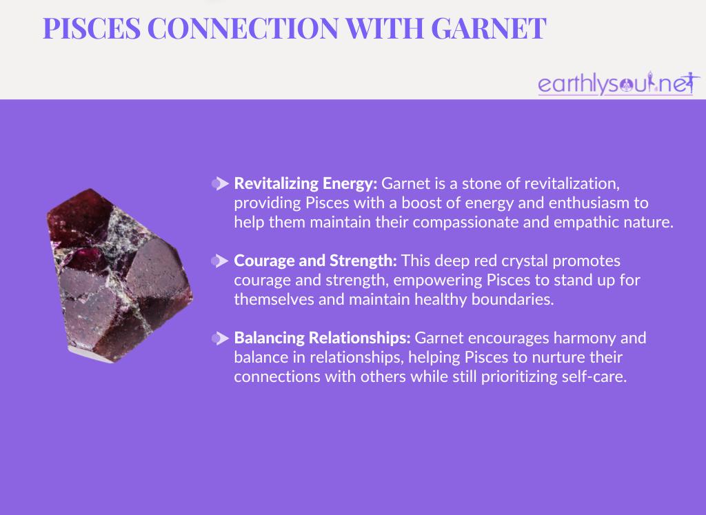 Garnet for pisces: revitalizing energy, courage and strength, and balancing relationships