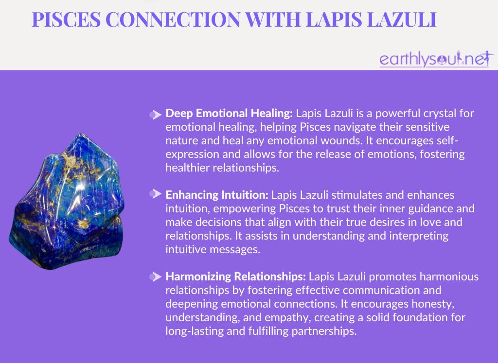 Lapis lazuli for pisces: deep emotional healing, enhanced intuition, and harmonious relationships