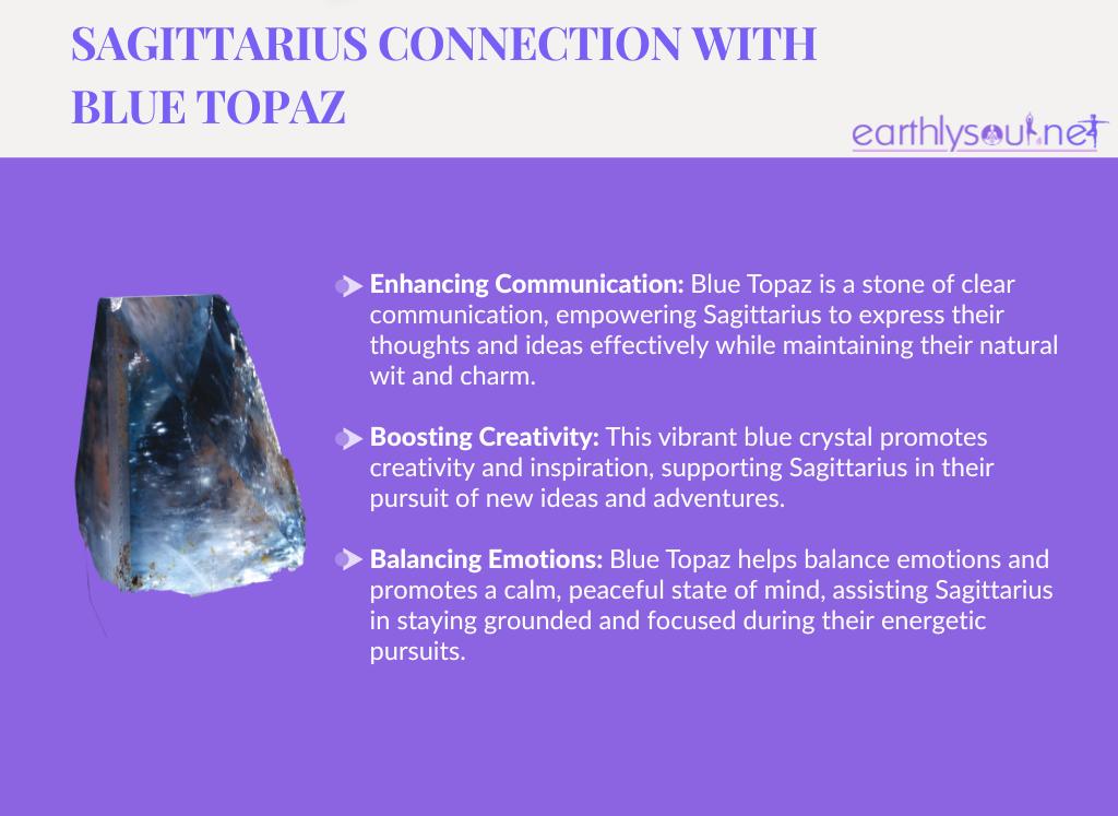 Blue topaz for sagittarius: enhancing communication, boosting creativity, and balancing emotions
