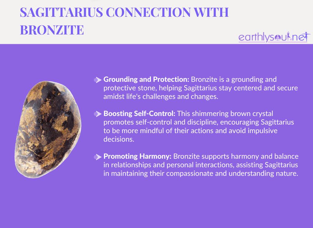 Bronzite for sagittarius: grounding and protection, boosting self-control, and promoting harmony