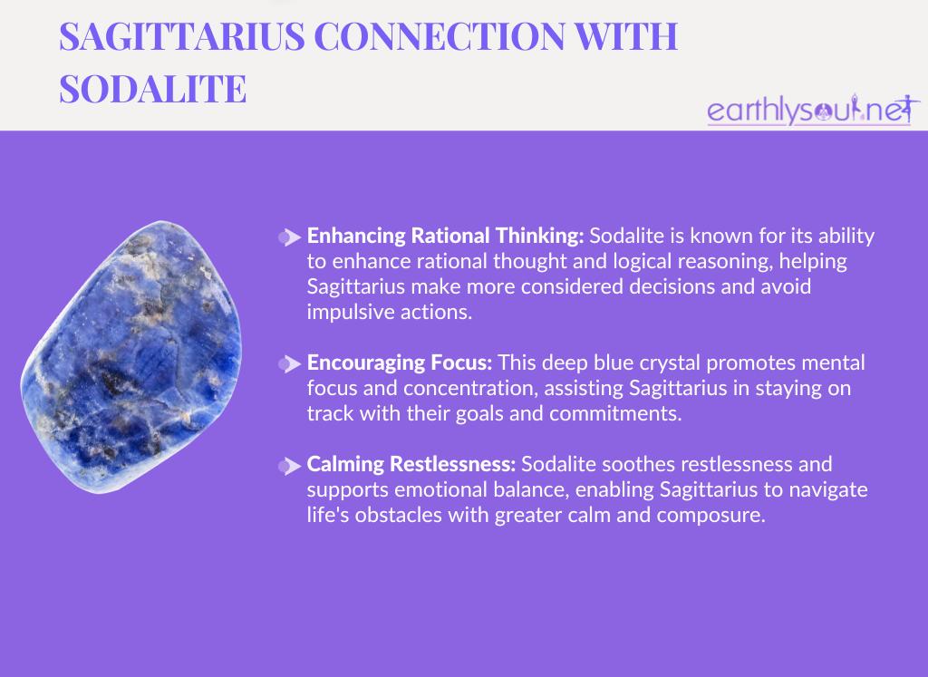 Sodalite for sagittarius: enhancing rational thinking, encouraging focus, and calming restlessness