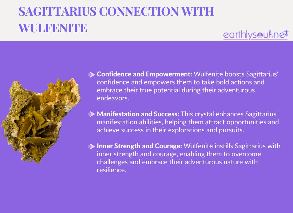 Wulfenite for adventurous sagittarius: confidence and empowerment, manifestation and success, inner strength and courage