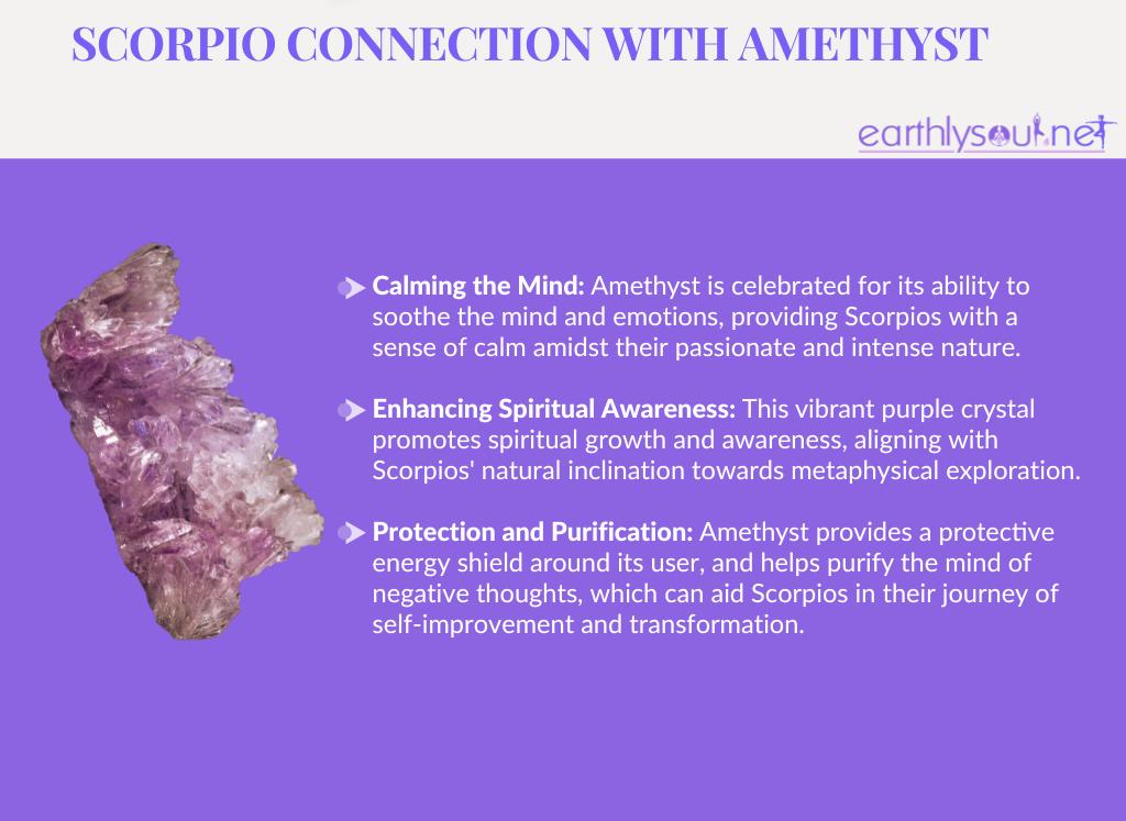 Amethyst for scorpios: calming the mind, enhancing spiritual awareness, and protection and purification