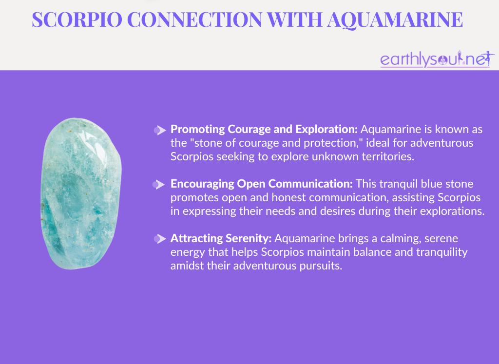 Aquamarine for adventurous scorpios: promoting courage and exploration, encouraging open communication, and attracting serenity