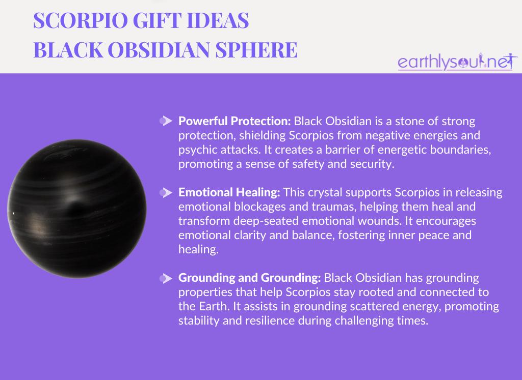 Black obsidian sphere for scorpio: powerful protection, emotional healing, and grounding energy