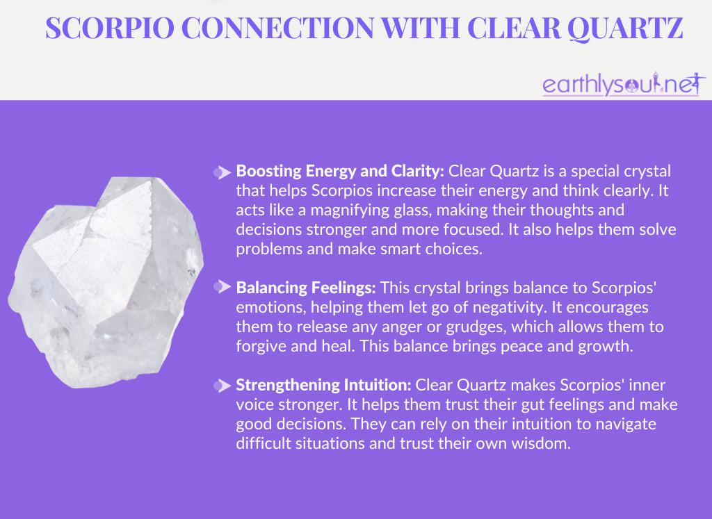 Clear quartz for scorpio: boosting energy and clarity, balancing feelings, strengthening intuition