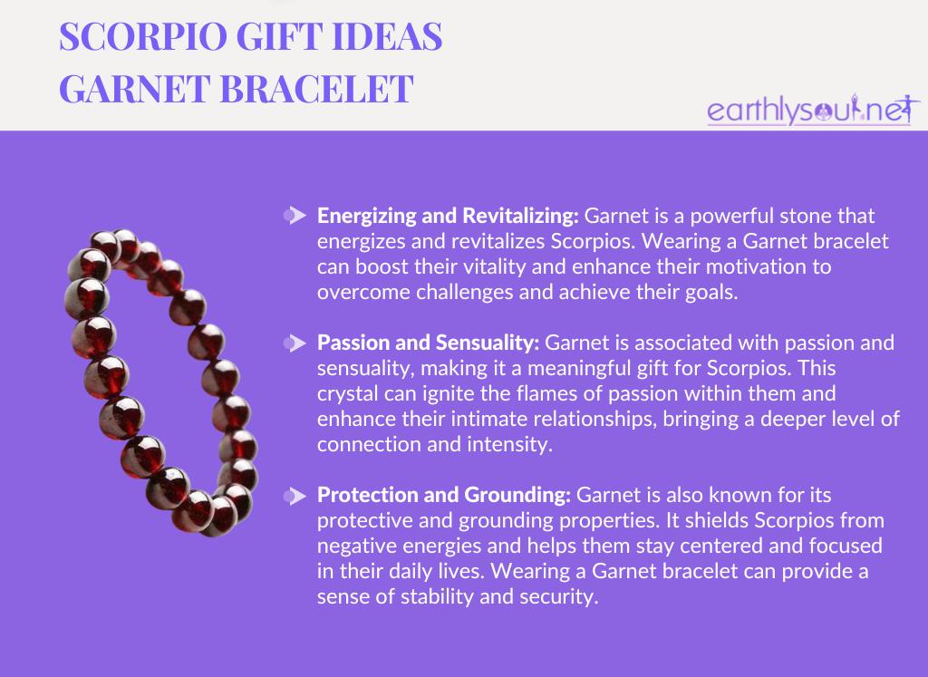 Garnet bracelet for scorpio: energizing and revitalizing, passion and sensuality, and protection and grounding