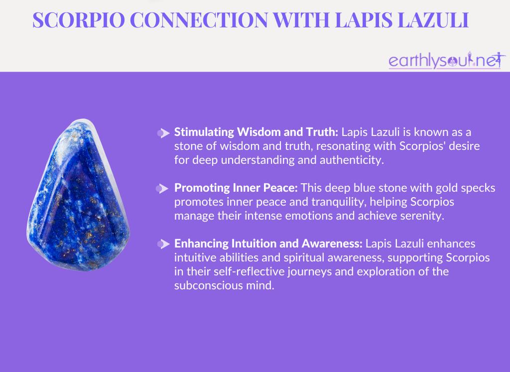 Lapis lazuli for scorpios: stimulating wisdom and truth, promoting inner peace, enhancing intuition and awareness