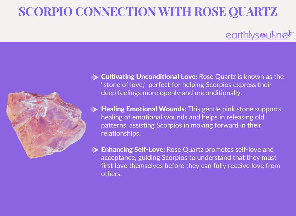 Rose quartz for scorpios: cultivating unconditional love, healing emotional wounds, and enhancing self-love