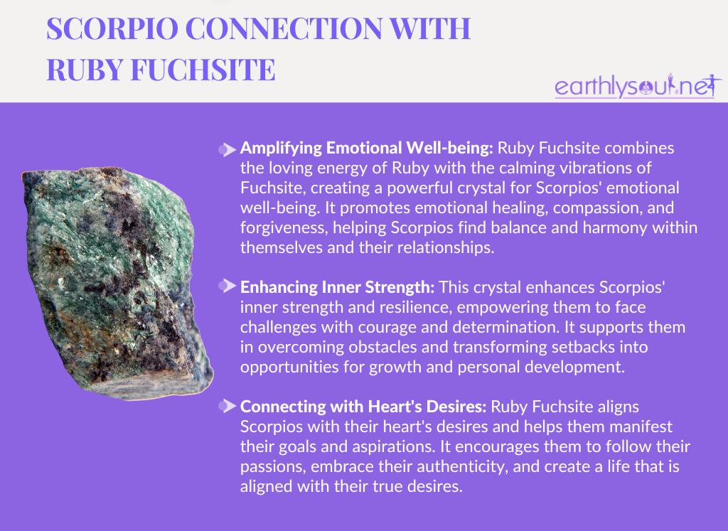 Ruby fuchsite for scorpios: amplifying emotional well-being, enhancing inner strength, connecting with heart's desires