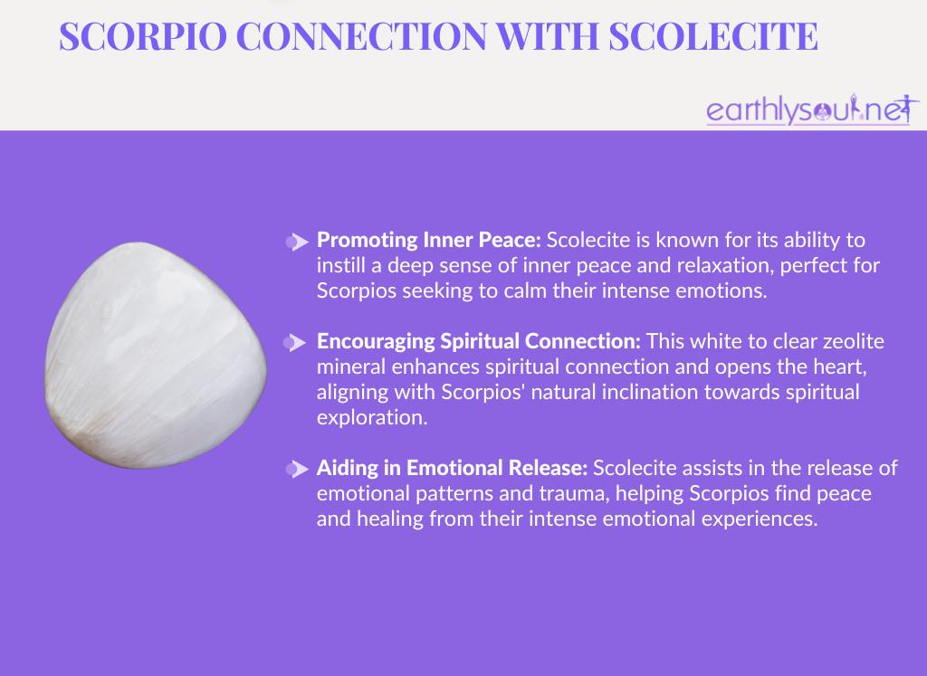 Scolecite for scorpios: promoting inner peace, encouraging spiritual connection, aiding in emotional release