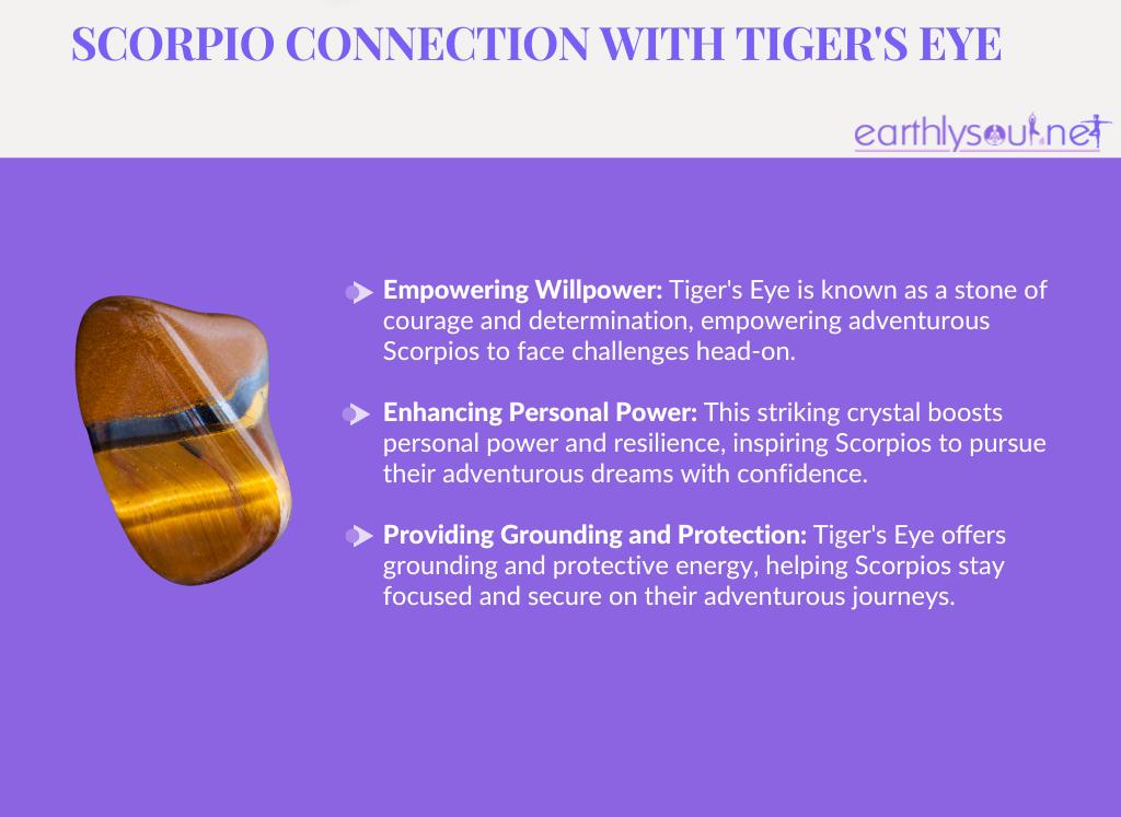 Tigers eye for adventurous scorpios: empowering willpower, enhancing personal power, proiding grounding and protection