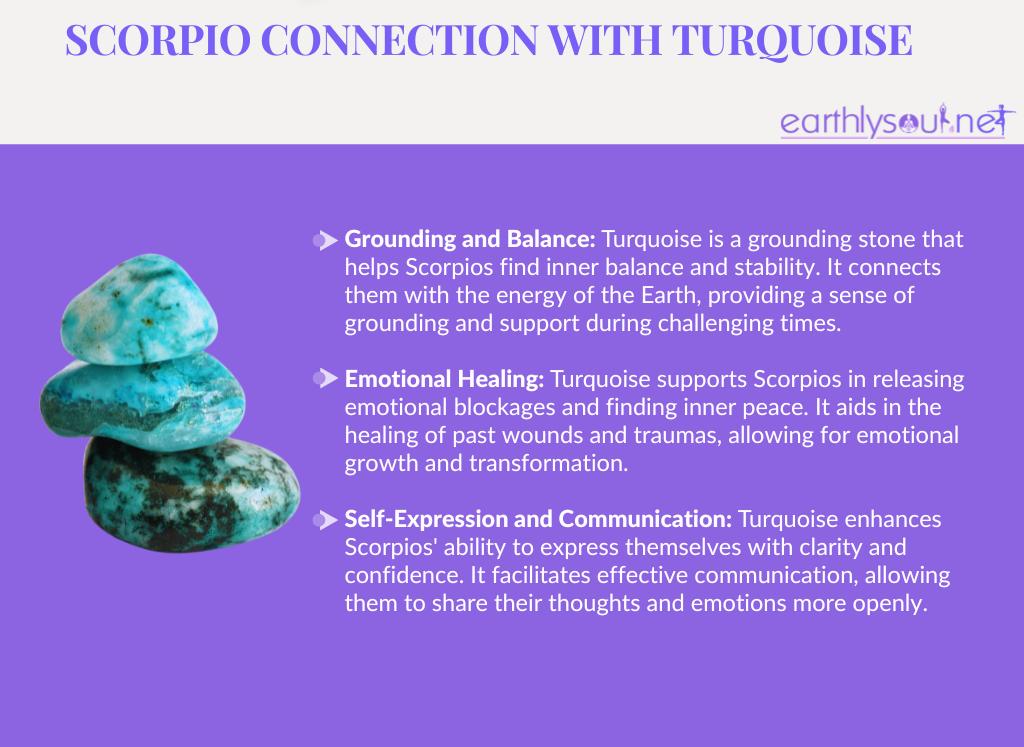 Turquoise for scorpios: grounding and balance, emotional healing, and self-expression