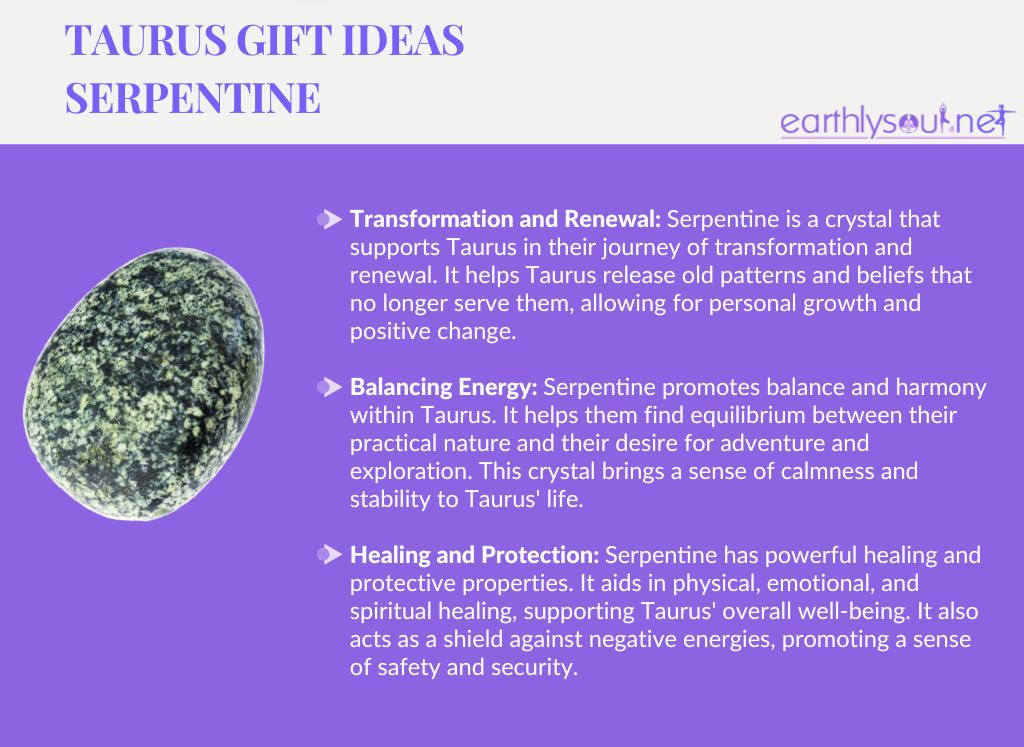 Serpentine for taurus: transformation, balance, and healing