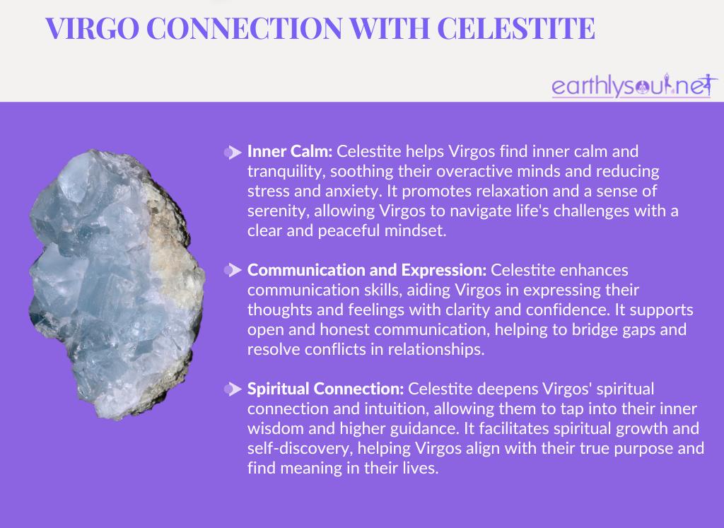 Celestite for virgos: inner calm, communication and expression, spiritual connection