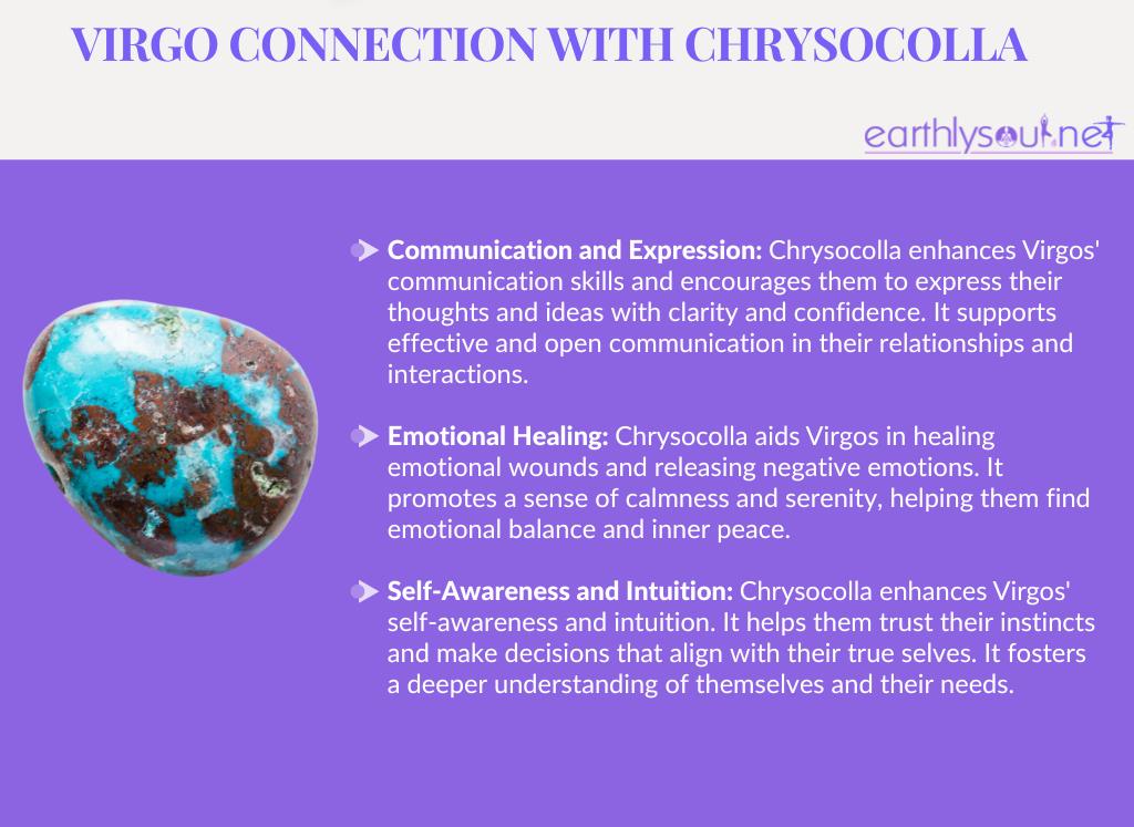 Chrysocolla for virgos: communication and expression, emotional healing, self-awareness and intuition