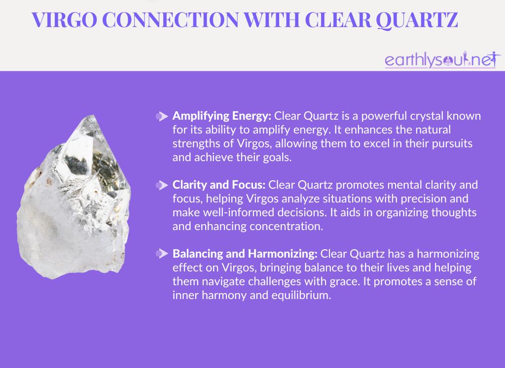 Clear quartz for virgo: amplifying energy, enhancing clarity and focus, and promoting balance
