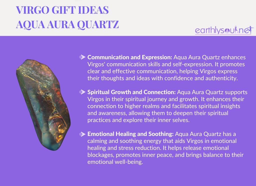 Aqua aura quartz for virgos: communication, spiritual growth, and emotional healing