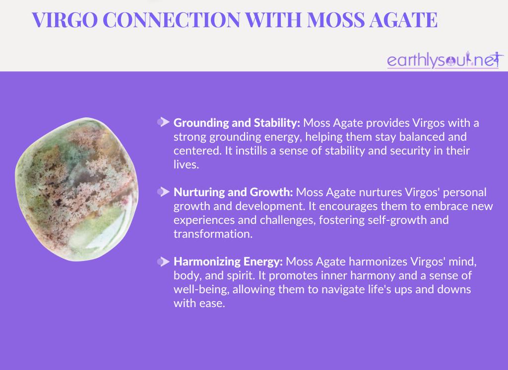 Moss agate for virgos: grounding and stability, nurturing and growth, harmonizing energy