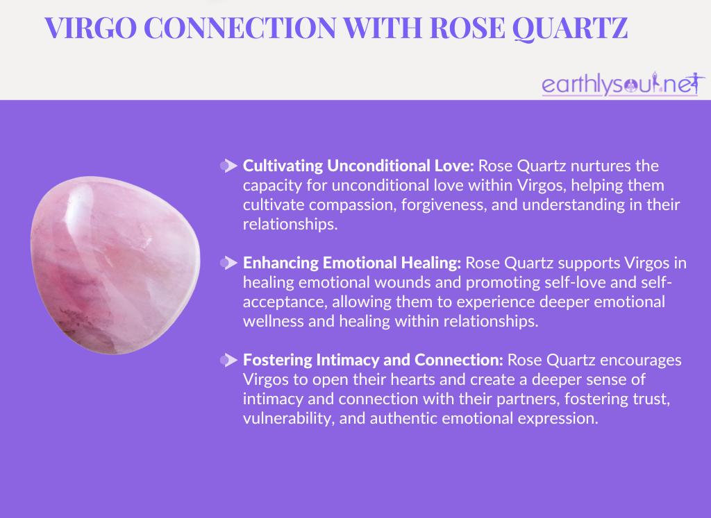 Rose quartz for virgos: cultivating unconditional love, enhancing emotional healing, and fostering intimacy and connection