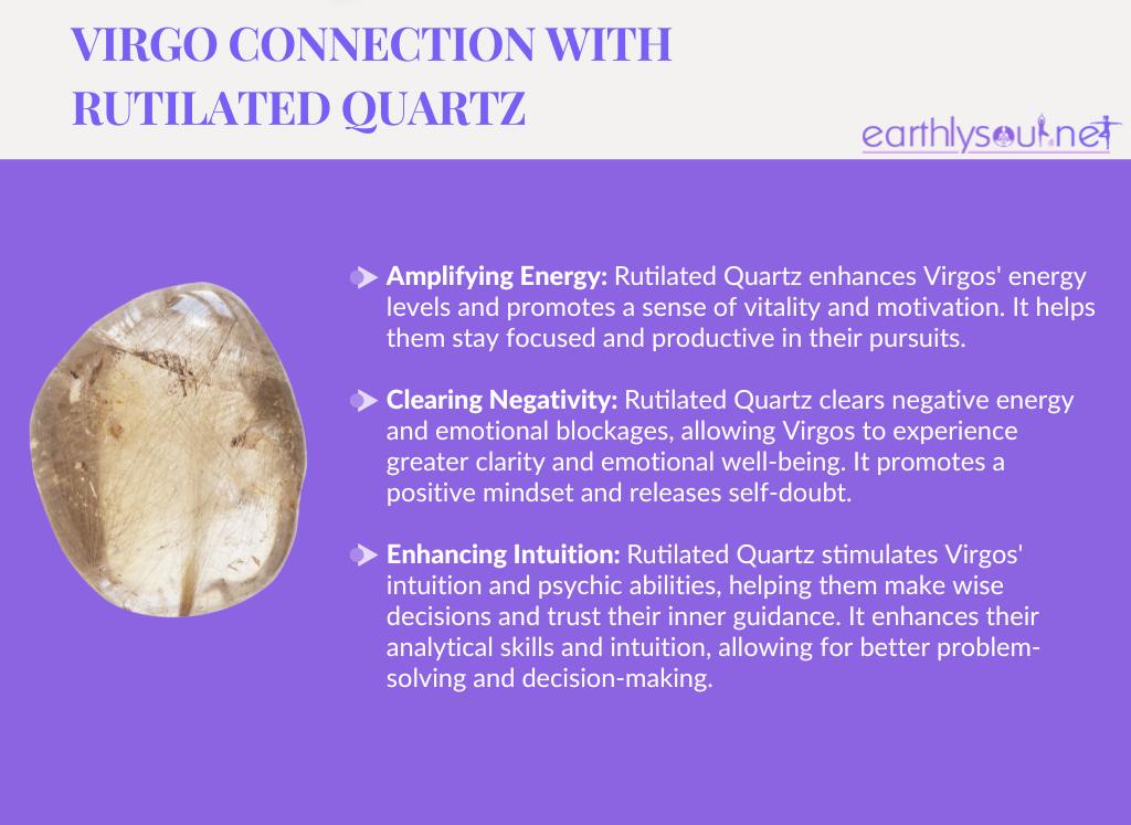 Rutilated quartz for virgos: amplifying energy, clearing negativity, enhancing intuition