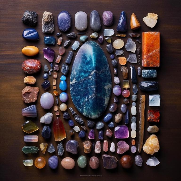 Array of natural and realistic crystals with unique coloration and surface features, symbolizing mood improvement and positive outlook