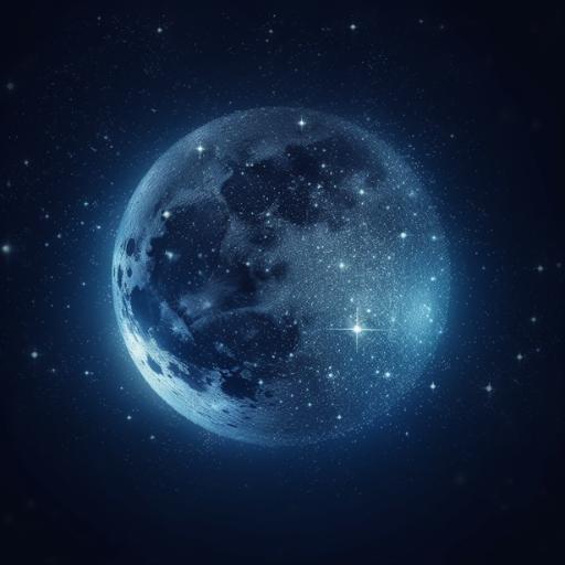 Peaceful moon glowing against a starlit night sky, representing the moon sign's influence on our emotional self and inner desires