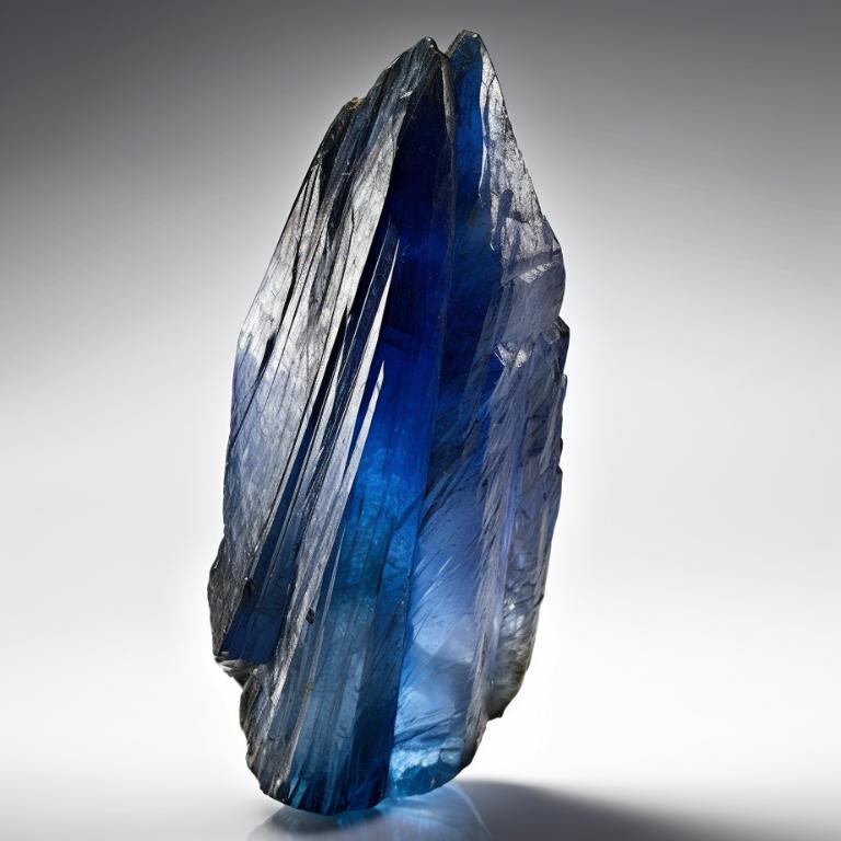 Raw, unpolished blue kyanite crystal