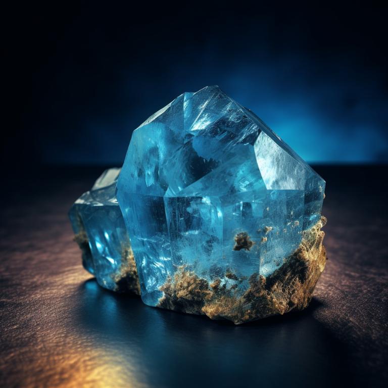 Raw, unpolished blue topaz gemstone