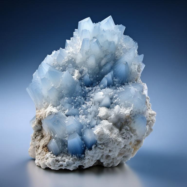 Raw, unpolished celestite crystal cluster