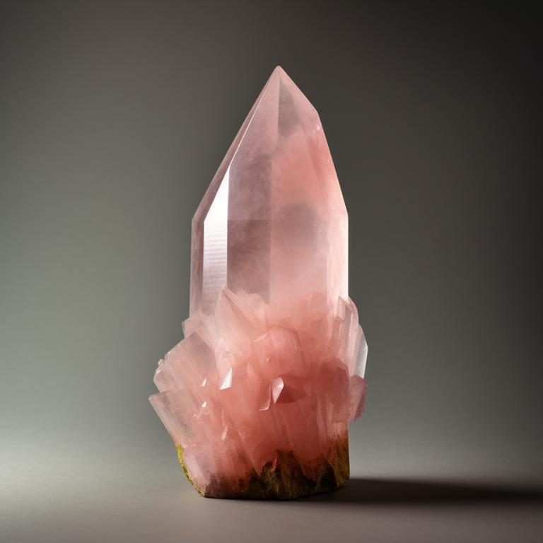 Rose-quartz-crystal-dark-neutral-background-daylight