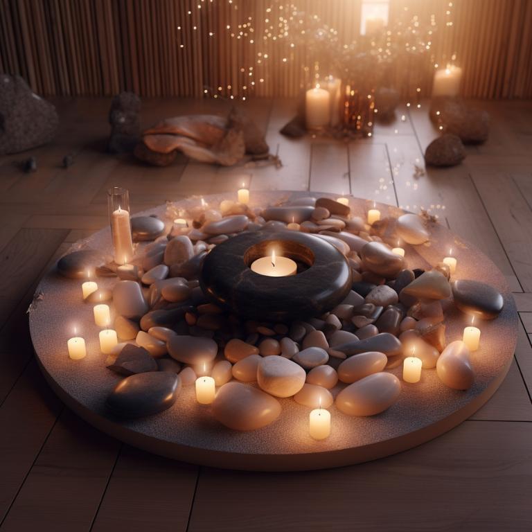 Serene-meditation-space-with-calming-crystals-in-candlelight