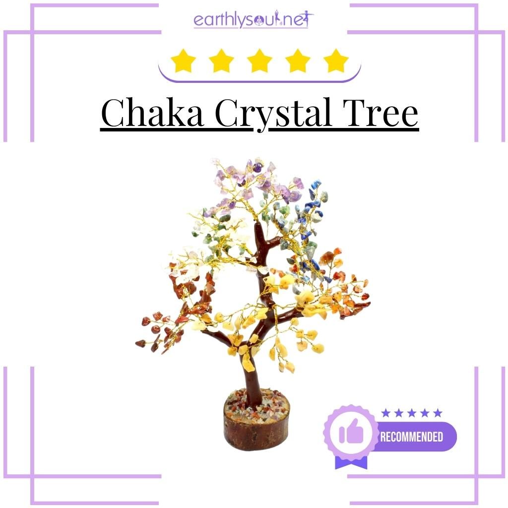 7 Chakra Crystal Tree 300 Chips Wood Base – Veda Connection