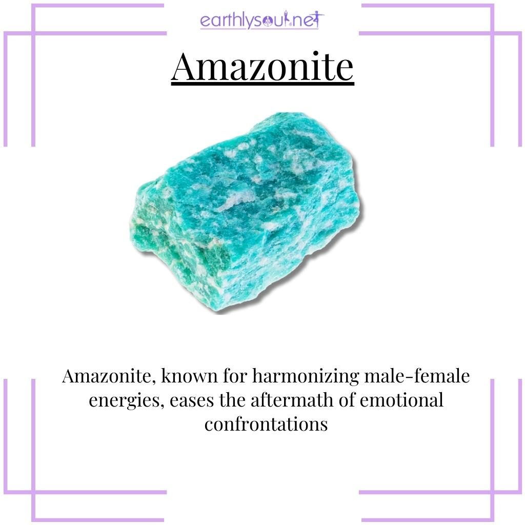 Amazonite crystal for soothing emotional trauma and reducing aggression