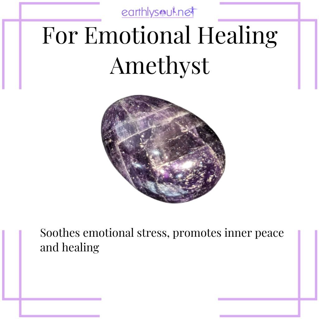 Amethyst crystal for stress relief and serenity