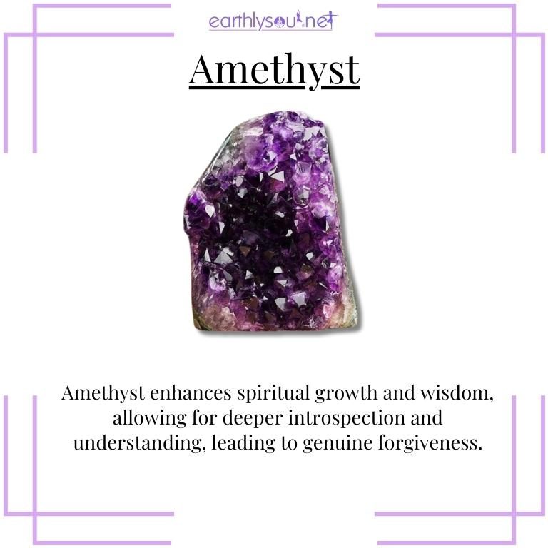 Amethyst crystal for spiritual growth and forgiveness