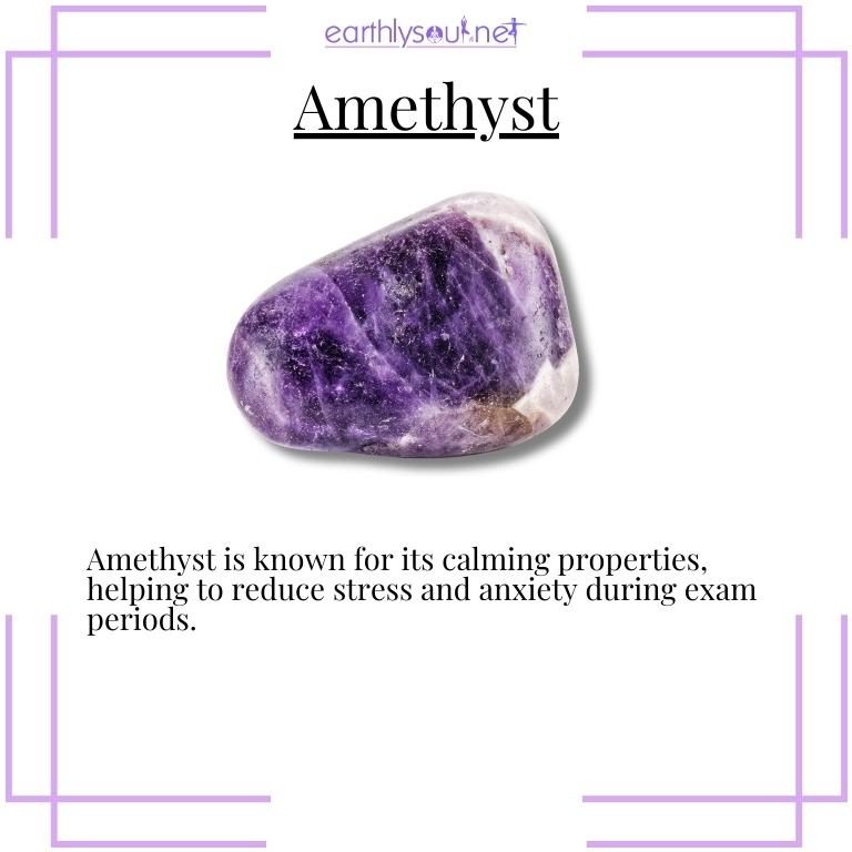 Amethyst crystal for calming nerves during tests