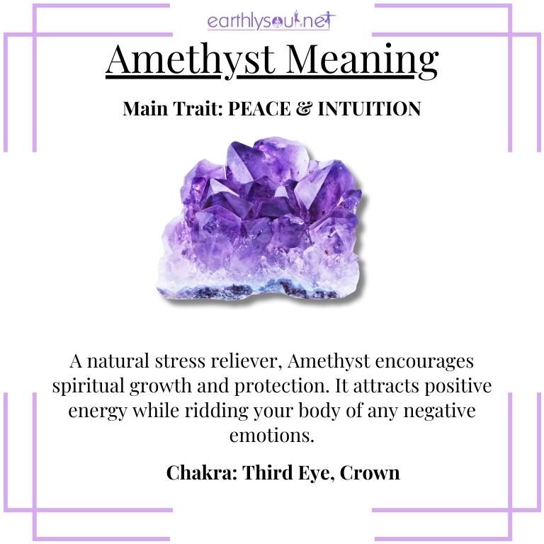 Lustrous amethyst crystal promoting peace and intuition, radiating spiritual growth