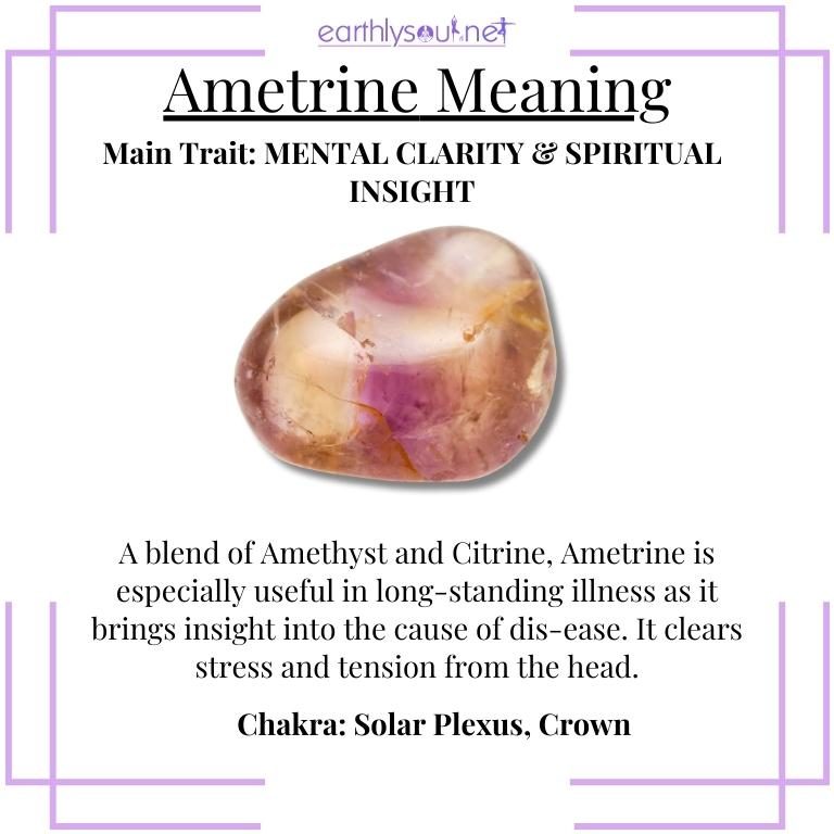 Glowing ametrine stone for mental clarity and spiritual insight, combining energies of amethyst and citrine