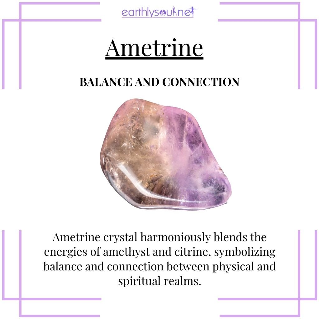 Ametrine crystal for balance and spiritual-physical connection