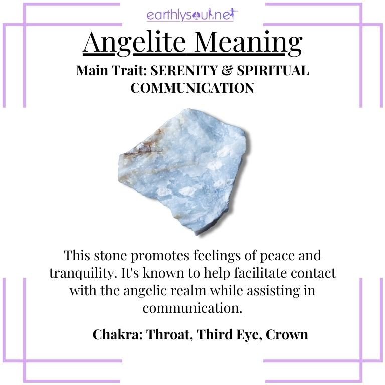 Soft blue angelite representing serenity and fostering spiritual communication