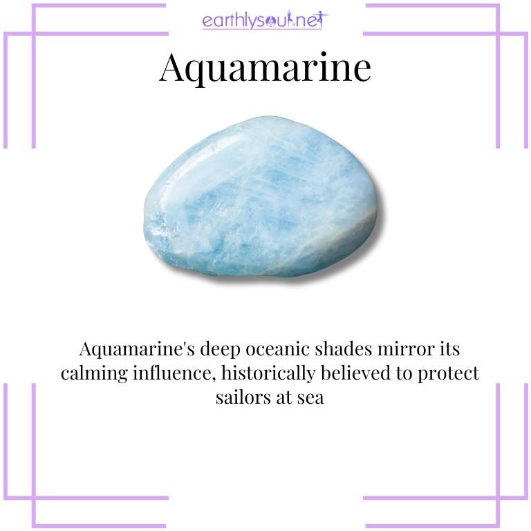 Aquamarine crystal for calming stormy emotions and offering protection