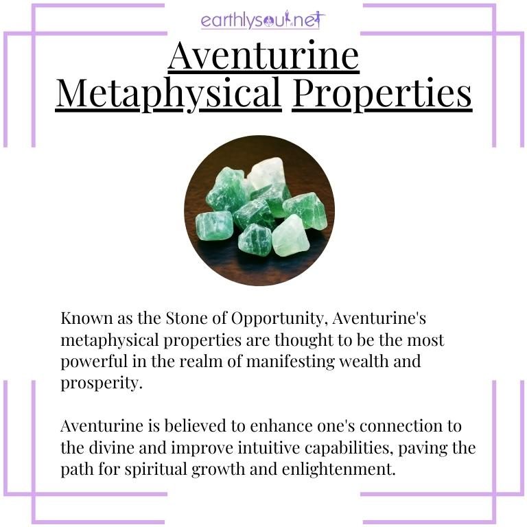 Aventurine crystals metaphysical properties aiding in prosperity and spiritual growth
