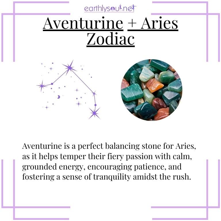 Aventurine crystal for aries, symbolizing balanced energy and tranquility
