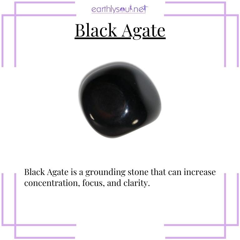 Black agate crystal for improving concentration during tests