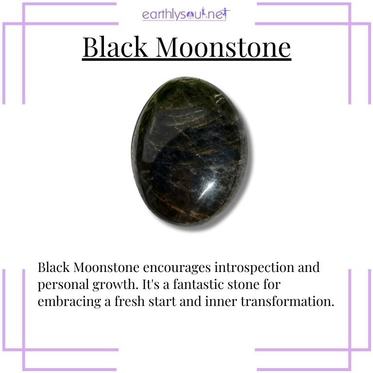 Black moonstone, a stone of introspection and personal growth