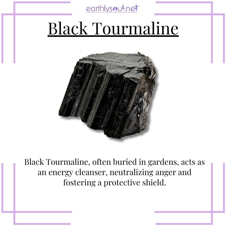 Black tourmaline crystal for neutralizing anger and fostering protection