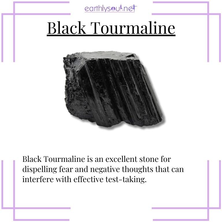 Black tourmaline crystal for dispelling fear during tests