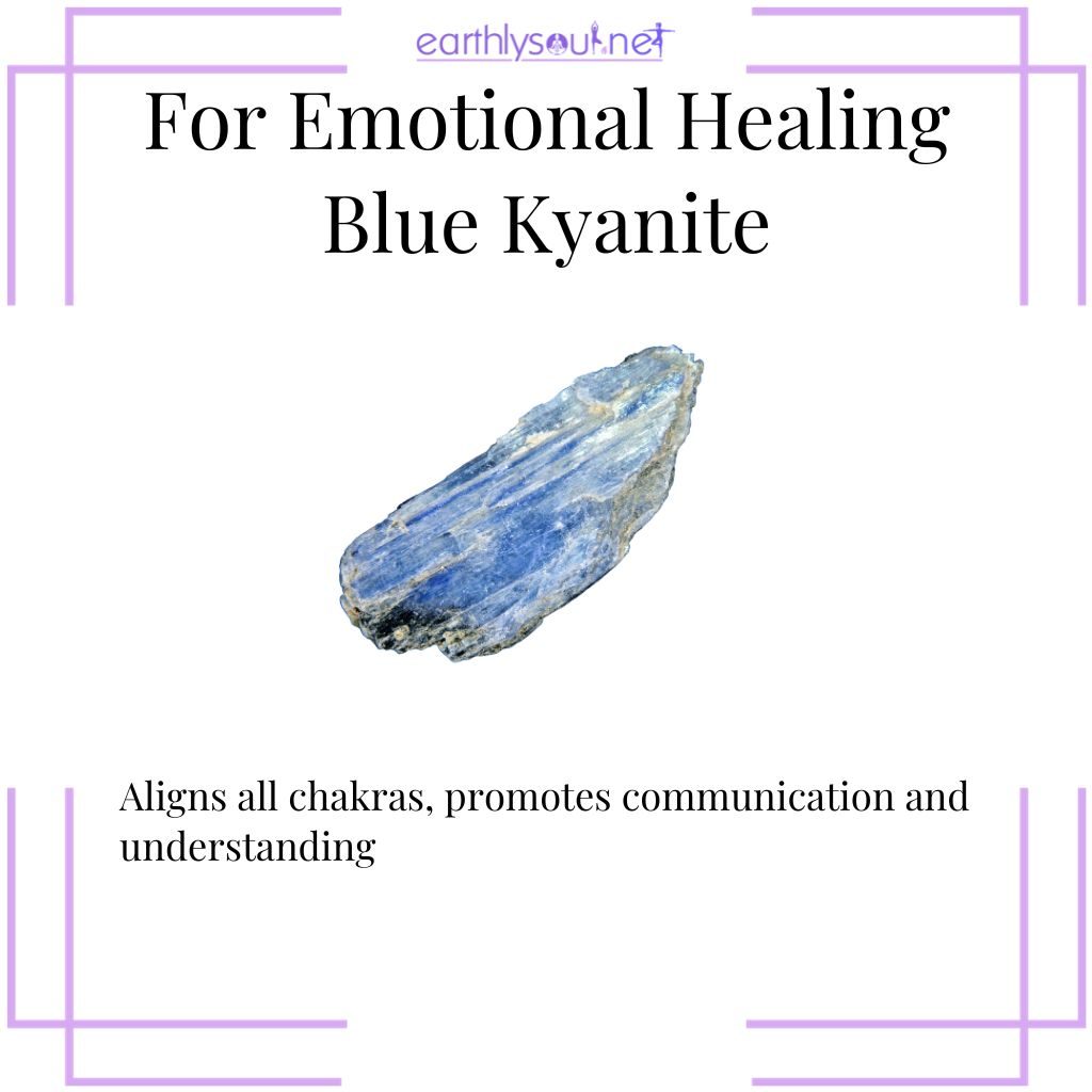 Blue kyanite for chakra alignment and understanding